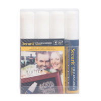 Kreidemarker Securit L, <br> 4er-Set, weiss, 7-15mm, nicht wasserresistent 