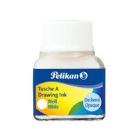 Tusche, weiss 10ml, im Glas von Pelikan  