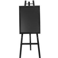 Holzstaffelei Höhe 155cm,<br> mit Kreidetafel 60x80cm, Holzrahmen schwarz