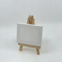 Mini Holzstaffelei, Höhe ca. 12cm mit Leinwand 9x7cm 