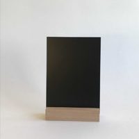 Kreidetafel A5, 14.8x21cm, aus Kunstharz, Dicke 6mm, mit Holzsockel gross  