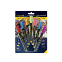Kreidemarker Securit S, <br> 7er-Farbset, 1-2mm, nicht wasserresistent 