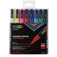Kreidemarker-Set Posca 3M,<br> 8 Stück, diverse Farben, 0.9-1.3mm, wasserresistent