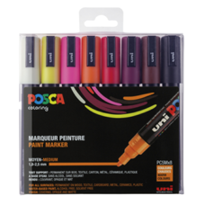Kreide-Marker-Set Posca 5M,<br> 8 Stück, diverse Farben, 1.8-2.5mm, wasserresistent