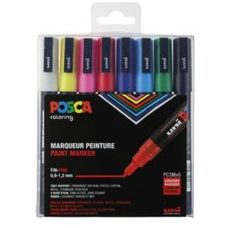 Kreidemarker-Set Posca 3M,<br> 8 Stück, diverse Farben, 0.9-1.3mm, wasserresistent