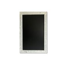 Kreidetafel 80x120cm<br>Tafel aus CDF, Holzrahmen Fichte massiv, weiss lackiert, Vintage-Optik  