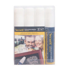 Kreidemarker Securit L, <br> 4er-Set, weiss, 7-15mm, nicht wasserresistent 