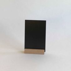 Kreidetafel A6, 14.8x10.5cm, aus Kunstharz, Dicke 6mm, mit Holzsockel klein  