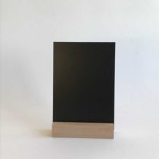 Kreidetafel A5, 14.8x21cm, aus Kunstharz, Dicke 6mm, mit Holzsockel gross  