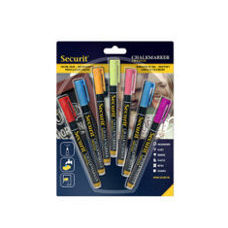 Kreidemarker Securit S, <br> 7er-Farbset, 1-2mm, nicht wasserresistent 