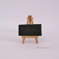 Tischtafel 10x5cm aus echtem Naturschiefer mit Holz-Staffelei  